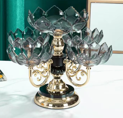 Πιάτο φρούτων οικιακής χρήσης πολυστρωματικό ευρωπαϊκό κρυστάλλινο γυαλί