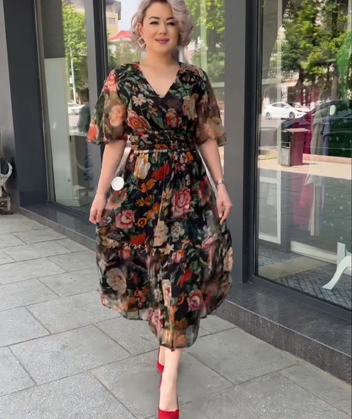 👗【S-3XL】2024 Νέα τυπωμένα φορέματα από σιφόν