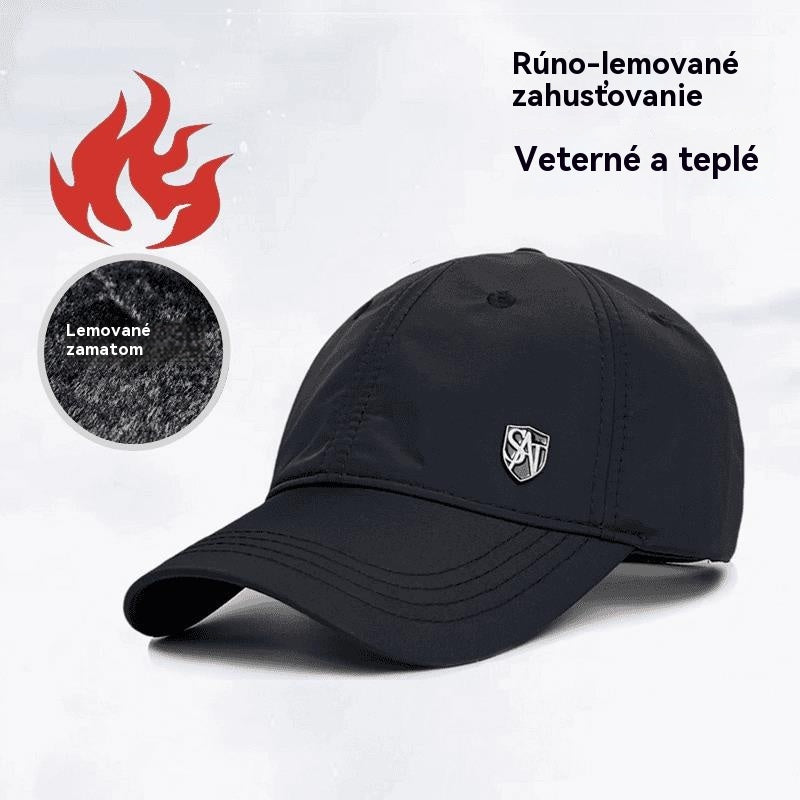 🔥Χαμηλή τιμή περιορισμένης διάρκειας🧢Ζεστό ανδρικό καπέλο φθινοπώρου-χειμώνα, καπέλο μπέιζμπολ με επένδυση από φλις και σκίαστρο ηλίου