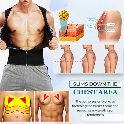 【S-4XL】Ανδρικό γιλέκο με φερμουάρ ελέγχου της κοιλιάς