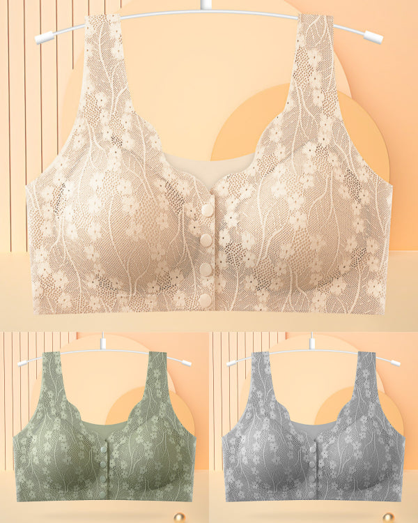 😍【Πακέτο 6 τεμαχίων】【40-100kg】Γυναικείο σουτιέν underwire με κουμπιά μπροστά