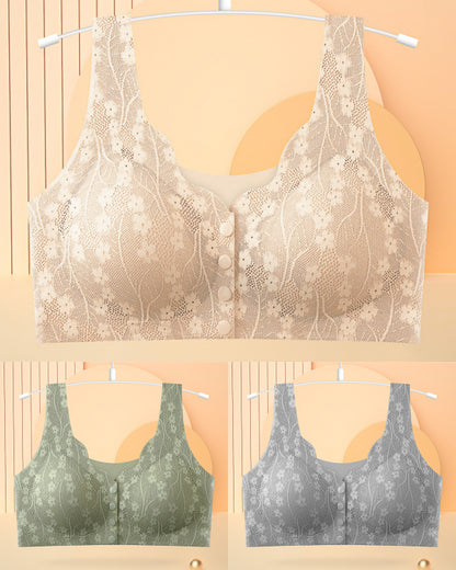😍【Πακέτο 6 τεμαχίων】【40-100kg】Γυναικείο σουτιέν underwire με κουμπιά μπροστά