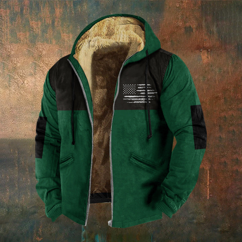 👨‍💻🧥✨【S-5XL】🔥Νέα ανδρική μπλούζα με κουκούλα και φερμουάρ, ρετρό, με τρισδιάστατη ψηφιακή εκτύπωση