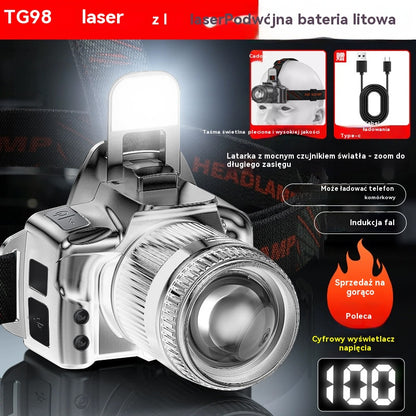 💡【Χαμηλή τιμή για περιορισμένο χρονικό διάστημα】Ισχυρός φακός κεφαλής με αισθητήρα κίνησης και ζουμ, επαναφορτιζόμενη μπαταρία και μεγάλη διάρκεια ζωής