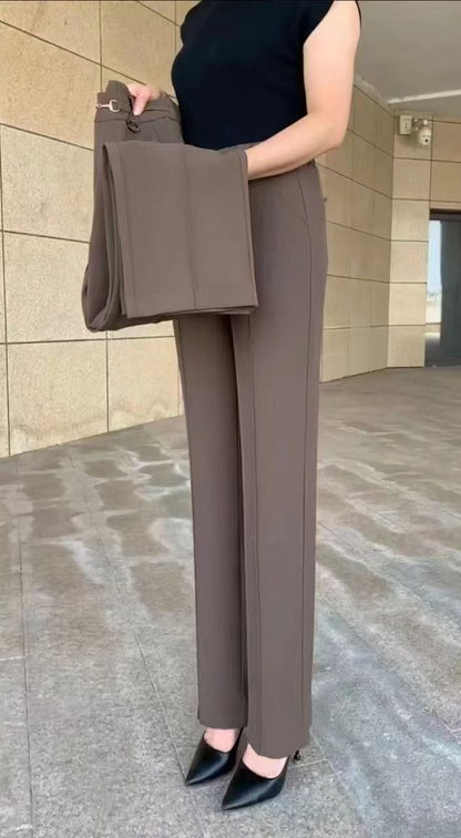 49% OFF💥【M-4XL】🔥Νέο ίσιο παντελόνι υψηλής ποιότητας, παντελόνι casual καλοκαιρινό παντελόνι, απλό λεπτό ψηλόμεσο παντελόνι