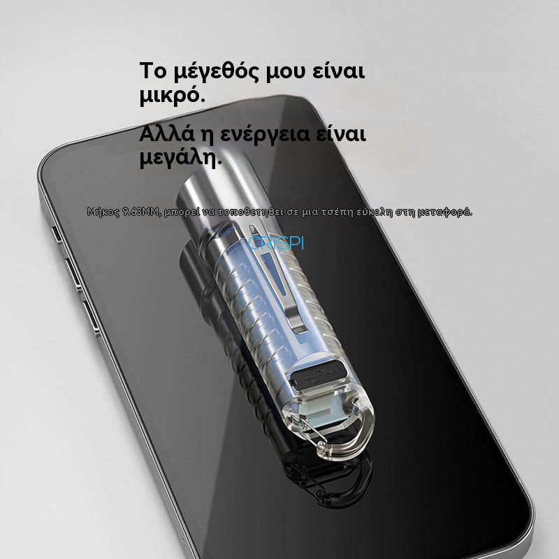 🔥【Χαμηλή τιμή για περιορισμένο χρονικό διάστημα】💡Smiling Shark Νέος μίνι επαναφορτιζόμενος φακός LED με ισχυρό φως, εξαιρετικά φωτεινό πολυλειτουργικό μπρελόκ