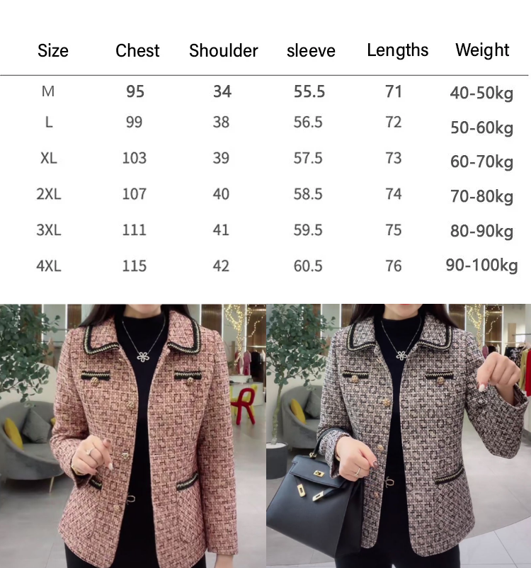 🔥🔥💥【M-4XL】【40-100KG】💖Νέο γυναικείο φθινοπωρινό και χειμερινό μπουφάν με πέτα