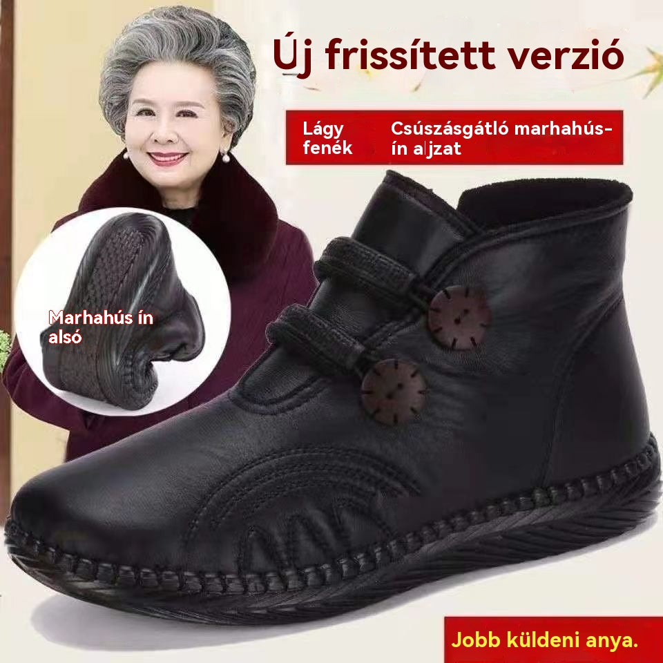 💥【35-40】Γυναικεία δερμάτινα, βαμβακερά, αντιολισθητικά, χειροποίητα παπούτσια για το φθινόπωρο και τον χειμώνα