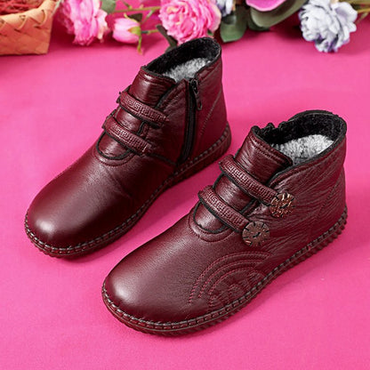 💥【35-40】Γυναικεία δερμάτινα, βαμβακερά, αντιολισθητικά, χειροποίητα παπούτσια για το φθινόπωρο και τον χειμώνα