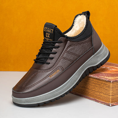 ⛄🔥【39-45】Ανδρικά χειμερινά αθλητικά παπούτσια casual 2025, γνήσιο δέρμα, αδιάβροχα, μαλακή σόλα και βελούδο, καινούργια