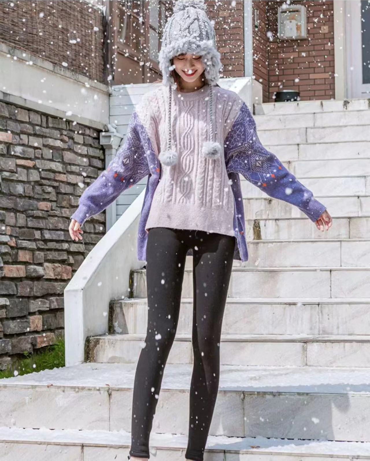 ✨⛄【Αγοράστε 1 και πάρτε 1 δωρεάν🔥Συσκευασία των 2】【S-5XL】Γυναικεία ζεστά μάλλινα κολάν - Απαραίτητο για το φθινόπωρο και τον χειμώνα