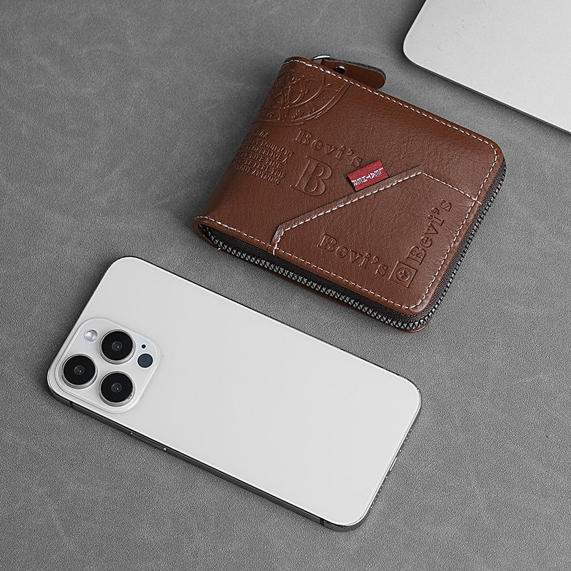 😍Ειδική προσφορά🔥【Αγοράστε 1 και πάρτε 1 δωρεάν】🔥Αυτό το νέο ανδρικό κοντό πορτοφόλι με φερμουάρ σε ρετρό στιλ είναι μοντέρνο και κομψό.