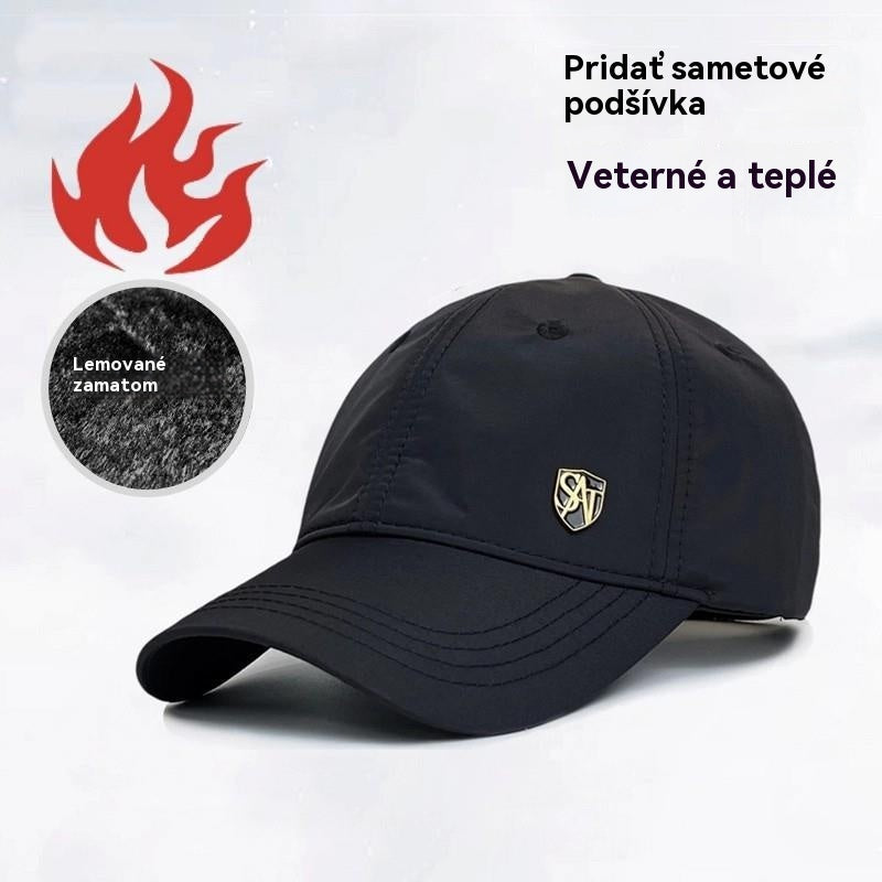 🔥Χαμηλή τιμή περιορισμένης διάρκειας🧢Ζεστό ανδρικό καπέλο φθινοπώρου-χειμώνα, καπέλο μπέιζμπολ με επένδυση από φλις και σκίαστρο ηλίου
