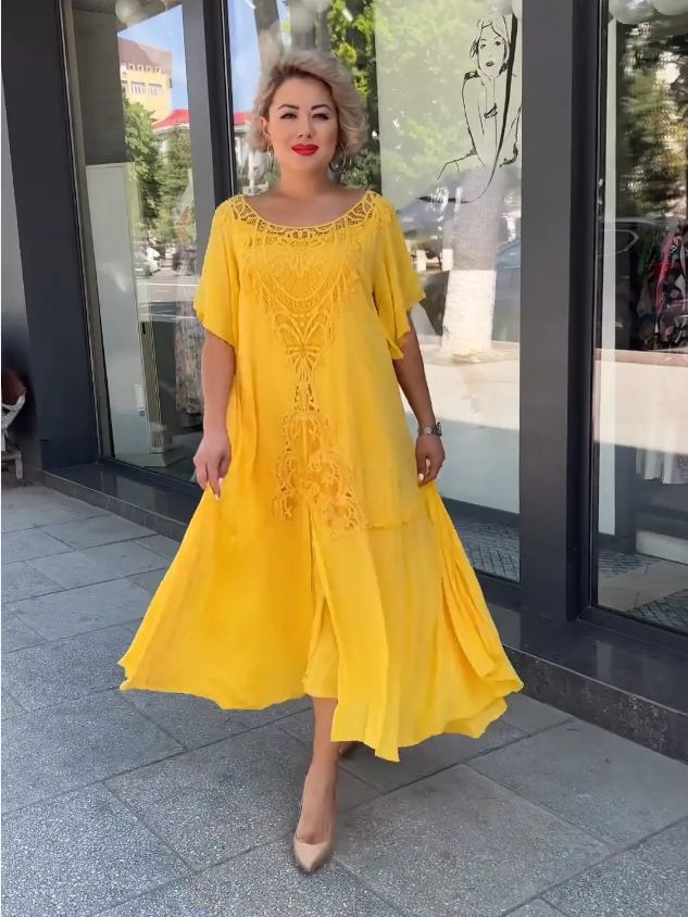 🔥❤️【S-5XL】2025 νέο φόρεμα, σε μέγεθος, casual άνετο🔥Εξαιρετική ποιότητα👌Ταιριάζει τέλεια σε όλους τους σωματότυπους👌