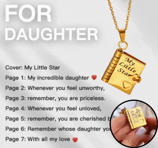 🔥ιδική προσφορά περιορισμένης διάρκειας💎📿Κολιέ My Book, Κατάλληλο για κόρη, γιο ή κοπέλα, Δώρο γενεθλίων, Κοσμήματα αγάπης αποφοίτησης