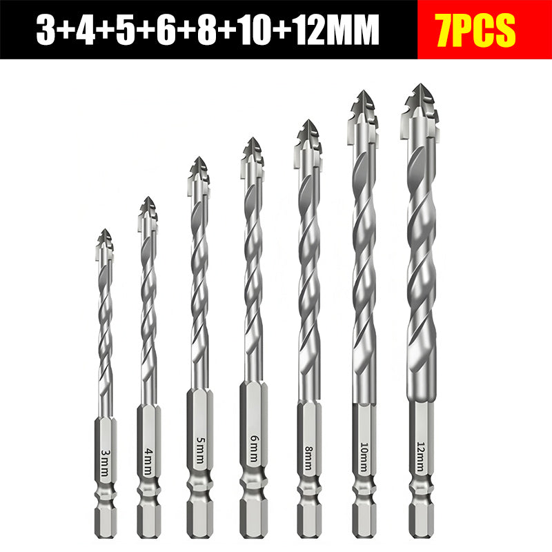 🥇【3+4+5+6+8+10+12mm】Έκκεντρο τρυπάνι έβδομης γενιάς από εξαιρετικά σκληρό χάλυβα βολφραμίου με οδοντωτή άκρη