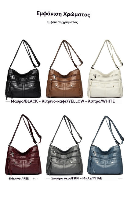 🔥【Προσφορά περιορισμένης διάρκειας】🔥Όμορφη, μαλακή δερμάτινη τσάντα με πολλαπλές τσέπες