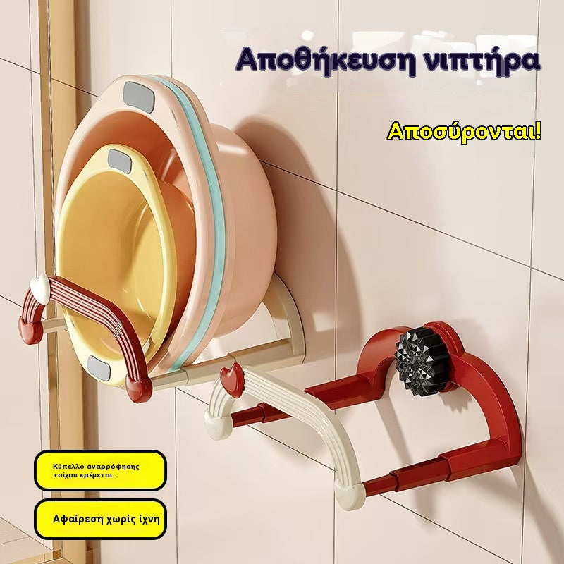 🔥【Αγοράστε 1 Πάρτε 1 Δωρεάν】🔥Πτυσσόμενη βάση νιπτήρα τοίχου (δεν απαιτείται τρύπημα), βάση αποχέτευσης μπάνιου