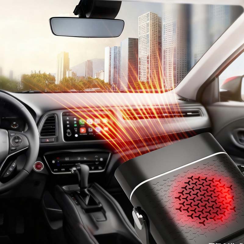 🚗🔥 Φορητή θερμάστρα αυτοκινήτου και ανεμιστήρας 2 σε 1 - περιστροφή 360°, γρήγορη απόψυξη, θέρμανση και ψύξη, εξαιρετικά αθόρυβη και ελαφριά για όλες τις εποχές!