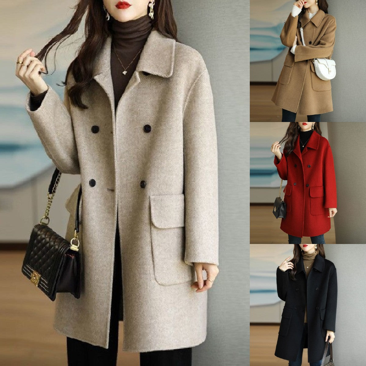 💖🔥 【Ειδική έκπτωση εποχικής αλλαγής -50%】 Νέα φθινοπωρινή-χειμερινή διπλής στρώσης κασμιρένια ζακέτα – Υψηλής ποιότητας