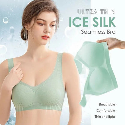 [M-5XL] Εξαιρετικά λεπτό σουτιέν χωρίς ραφή Ice Silk【Πακέτα με έκπτωση】