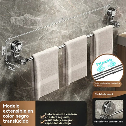 ✨🚿Ελαφρύς σχεδιασμός χωρίς τρυπήματα — Αναδιπλούμενη βάση πετσετών με βεντούζα