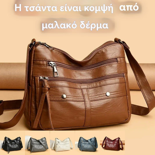 🔥【Προσφορά περιορισμένης διάρκειας】🔥Όμορφη, μαλακή δερμάτινη τσάντα με πολλαπλές τσέπες