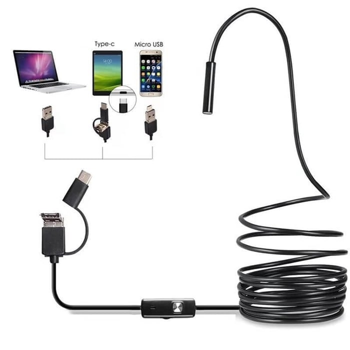 （Τύπος-c、USB、Micro USB）3 σε 1 ενδοσκόπιο【1M】