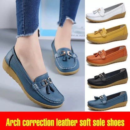 🔥【35-44】2025 νέα μοντέρνα δερμάτινα casual παπούτσια για γυναίκες