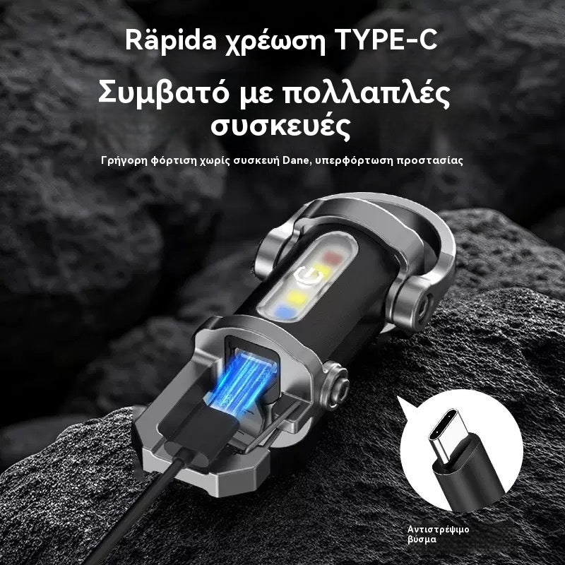 【Αγοράστε 1 και πάρτε 1 δωρεάν】🔥Εξαιρετική Προσφορά🔥Υπερφωτεινός αδιάβροχος μίνι φακός με κλειδί και έξοδο 1200lm