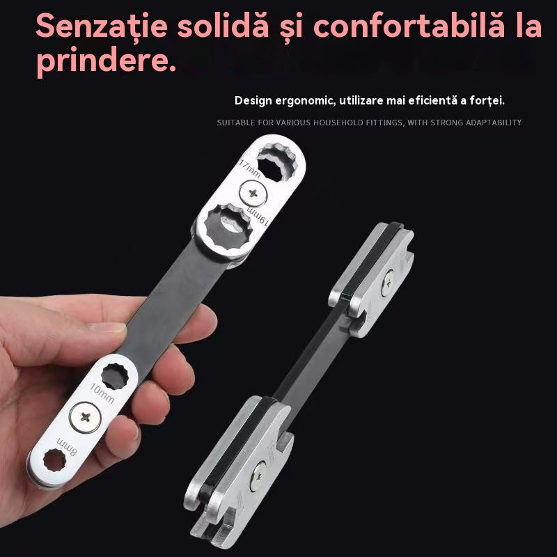 Σταθερό κλειδί οκτώ σε ένα, περιστρεφόμενο 360 μοίρες και ρυθμιζόμενο