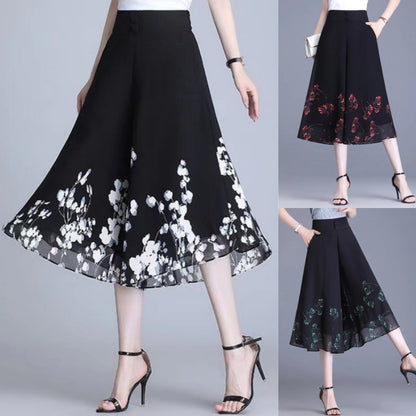 [🔥 (M-4XL) Νέο καλοκαιρινό γυναικείο ψηλόμεσο, καθημερινό λεπτό παντελόνι σιφόν