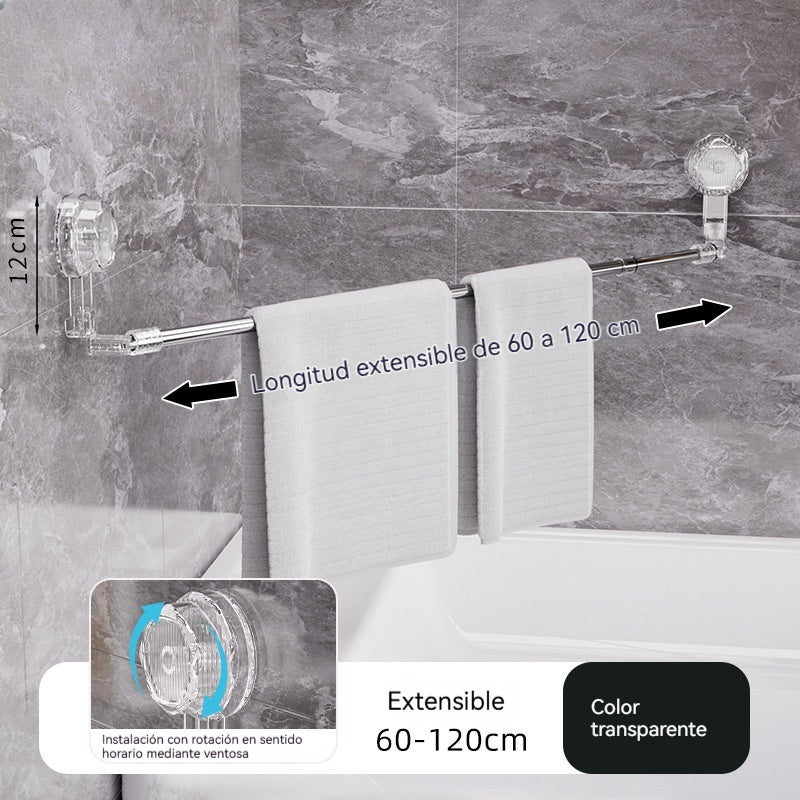 🚿✨🔥Ζεστή πώληση σε χαμηλή τιμή🔥 Ρυθμιζόμενη μπάρα πετσέτας με βεντούζα: Δεν απαιτείται τρύπημα, δεν φθαρεί και προσφέρει άνετη λαβή.