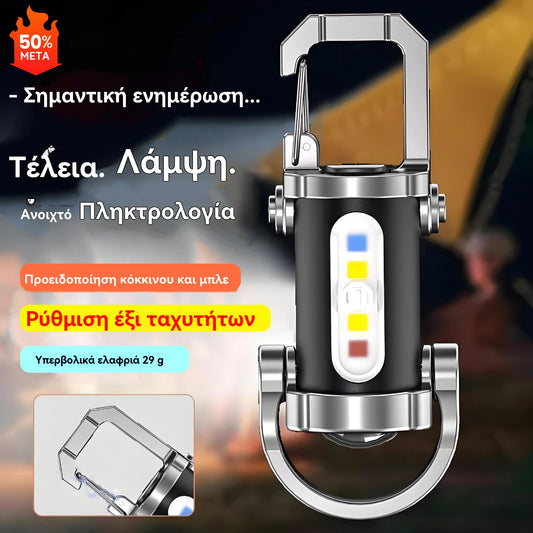 【Αγοράστε 1 και πάρτε 1 δωρεάν】🔥Εξαιρετική Προσφορά🔥Υπερφωτεινός αδιάβροχος μίνι φακός με κλειδί και έξοδο 1200lm