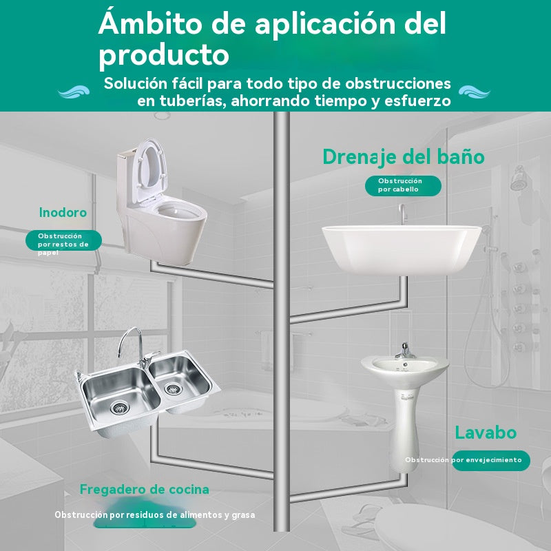 💪Ένα ισχυρό καθαριστικό σωληνώσεων κατάλληλο για τη διάλυση φραγμένων σωλήνων σε τουαλέτες, αποχετεύσεις και λίπη κουζίνας.