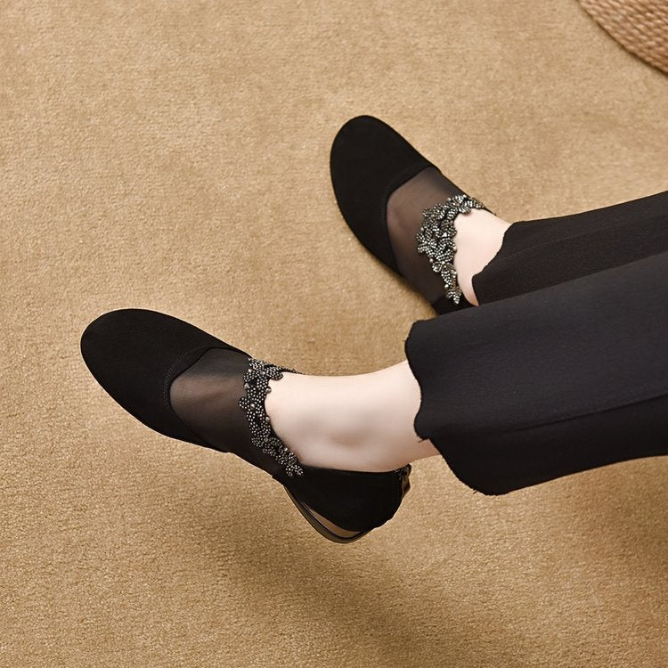 ✨【35-41】🏆2025 νέες σφηνοτάκουνες με κοίλο πλέγμα με μαλακό πάτο για γυναίκες