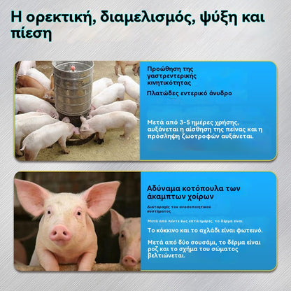 🔥Πρόσθετα πάχυνσης και ενίσχυσης της ανάπτυξης για χοίρους, βοοειδή και πρόβατα✅Αύξηση άπαχου κρέατος✅Επιμήκυνση σκελετού✅Ζωοτροφή πάχυνσης