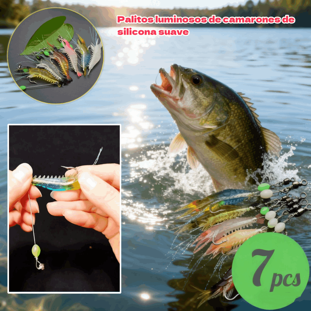 【 7 τεμάχια 23 ευρώ】【7 τεμάχια】Μαλακά σιλικονούχα ραβδιά με λάμψη γαρίδας
