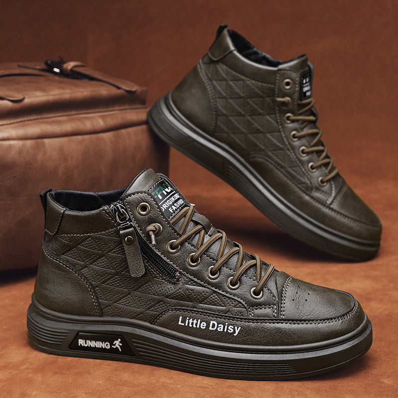 🔥【39-44】Ανδρικά Casual Ψηλά Αθλητικά Παπούτσια με Πλαϊνό Φερμουάρ