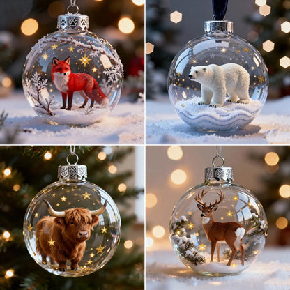 🐂🦊🐻🦌🐿️Θαύματα Άγριας Ζωής: Σειρά Διακοσμητικών με Κρυστάλλινες Μπάλες