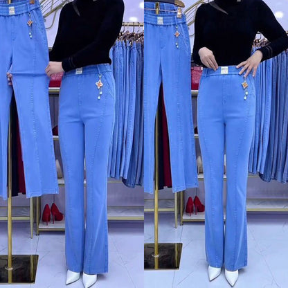 🏆👖【S-4XL】Γυναικείο τζιν με ψηλή μέση και ελαστικό ύφασμα