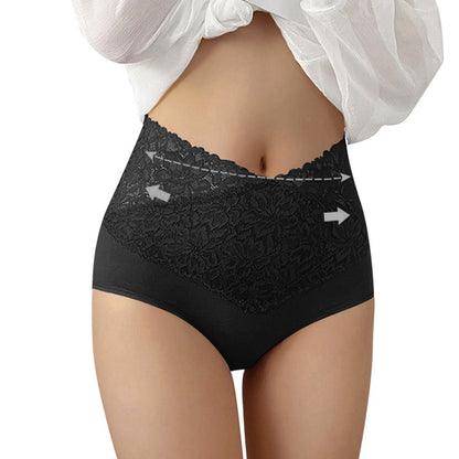 🔥【Χαμηλότερη τιμή για περιορισμένο χρονικό διάστημα】Υψηλόμεσο βαμβακερό αντιβακτηριδιακό δαντελένιο εσώρουχο με δαντέλα【M-3XL】