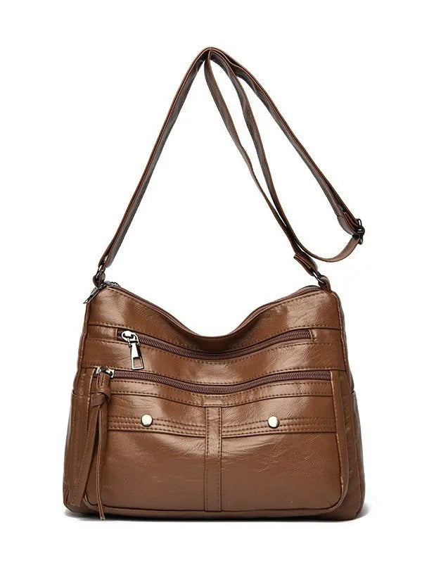 🔥【Προσφορά περιορισμένης διάρκειας】🔥Όμορφη, μαλακή δερμάτινη τσάντα με πολλαπλές τσέπες