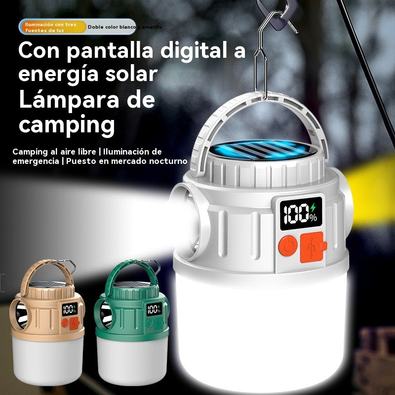 🎁🏕️🌞🔥Αγοράστε 1 και πάρτε 2 δωρεάν🔥Εξωτερικό πολυλειτουργικό ηλιακό φως LED με επαναφορτιζόμενη ψηφιακή οθόνη έκτακτης ανάγκης για κάμπινγκ