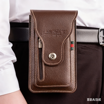 🔥【Χαμηλή τιμή τελευταίας ημέρας】Δερμάτινη τσάντα για κινητό τηλέφωνο για άνδρες