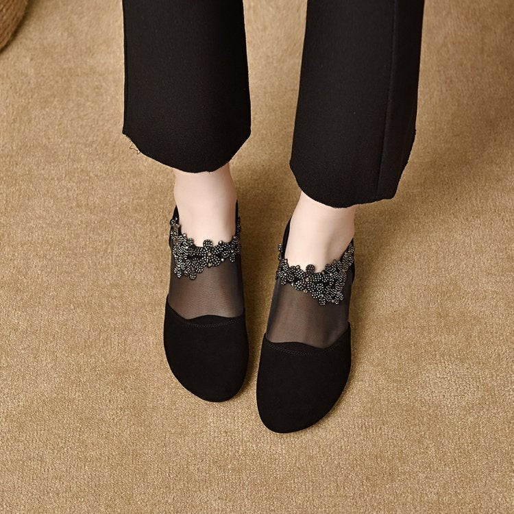 ✨【35-41】🏆2025 νέες σφηνοτάκουνες με κοίλο πλέγμα με μαλακό πάτο για γυναίκες