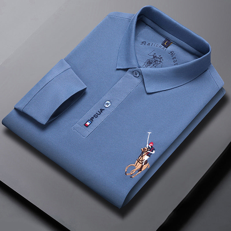 2024 Νέο μακρυμάνικο πουκάμισο πόλο για άνδρες