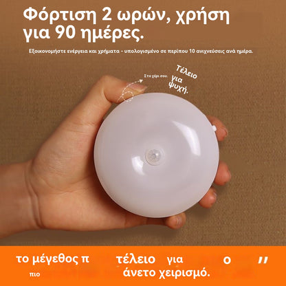 🏡💡Έξυπνο φως LED με λειτουργία ανίχνευσης ανθρώπινου σώματος, εύκολο στη φόρτιση και πρακτικό