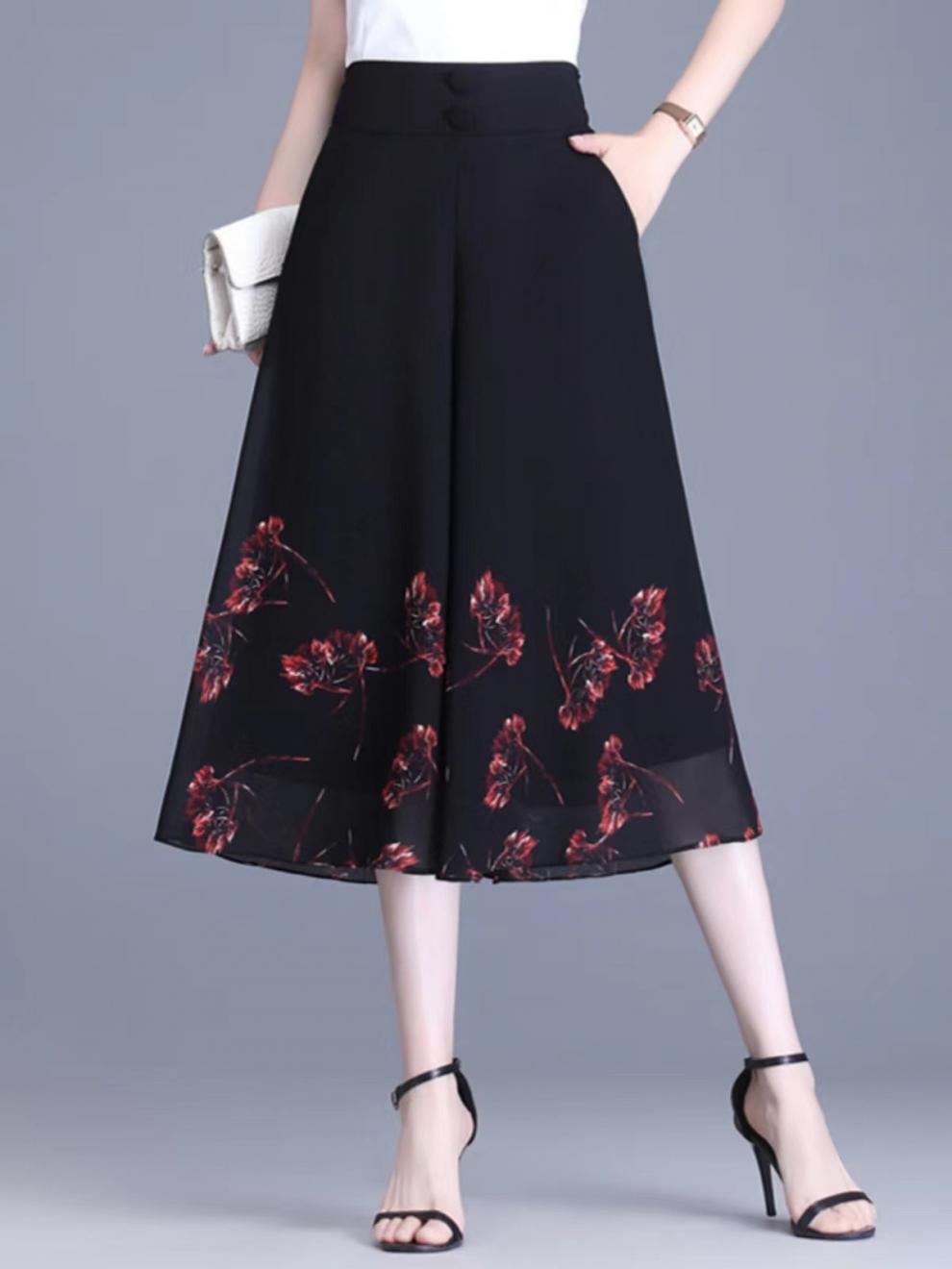 [🔥 (M-4XL) Νέο καλοκαιρινό γυναικείο ψηλόμεσο, καθημερινό λεπτό παντελόνι σιφόν