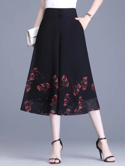 [🔥 (M-4XL) Νέο καλοκαιρινό γυναικείο ψηλόμεσο, καθημερινό λεπτό παντελόνι σιφόν